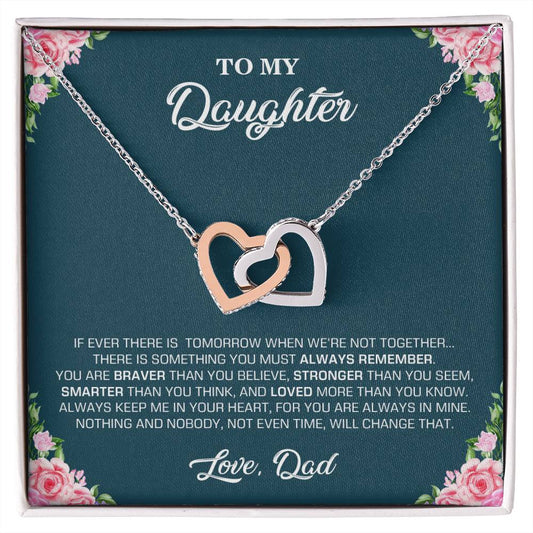 To My Daughter | You Are Braver Than You Believe - Interlocking Hearts Necklace