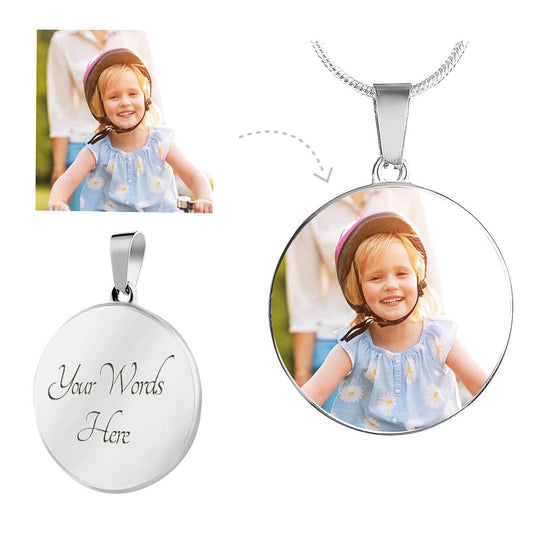 You Design - Upload Circle Necklace with Engraving