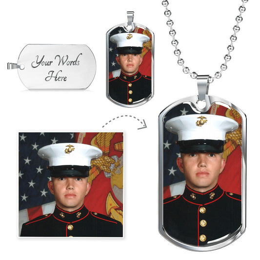 You Design - Upload Dog Tag Necklace with Engraving